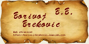 Borivoj Breković vizit kartica